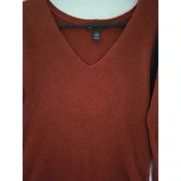 INC Maroon V-neck Knit Sweater - Picture 4 of 4